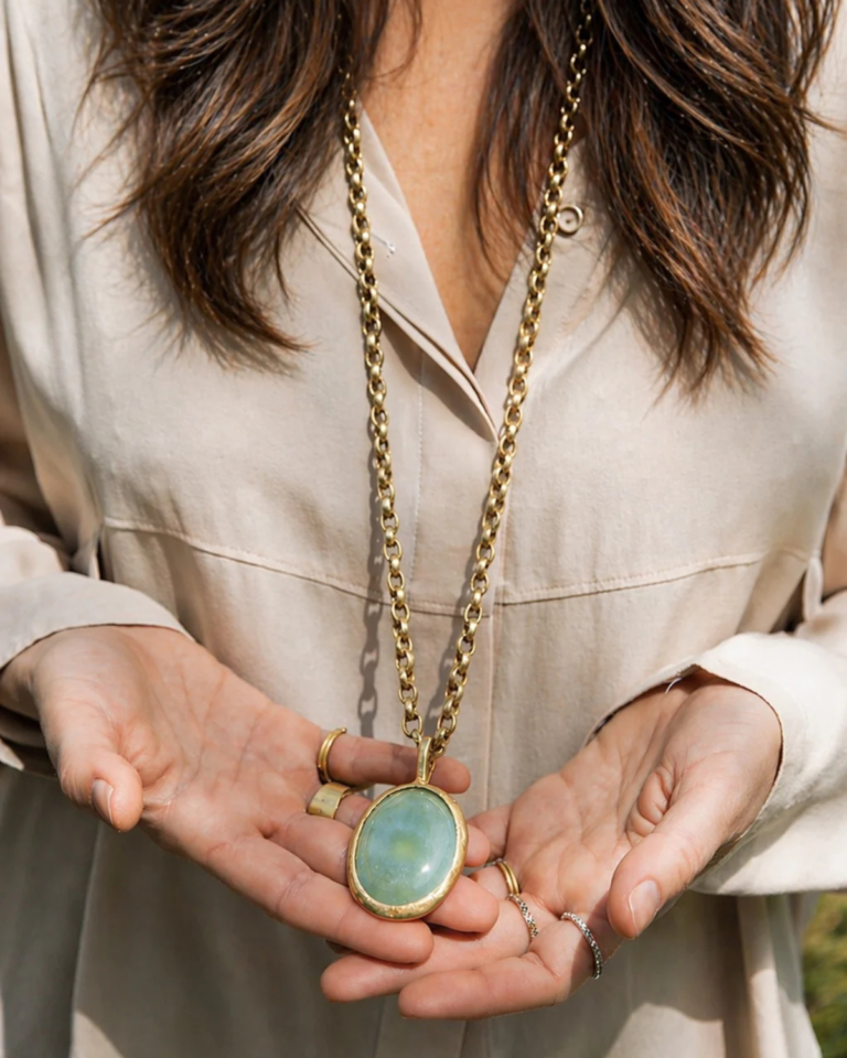 Aquamarine Medallion Necklace